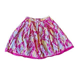 I.e. relaxed colorful leaf print a-line skirt